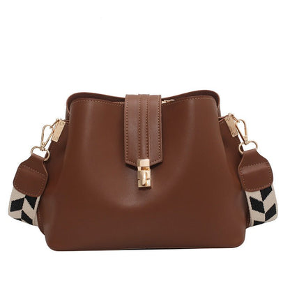 Women's Wide Shoulder Strap Bucket Bag