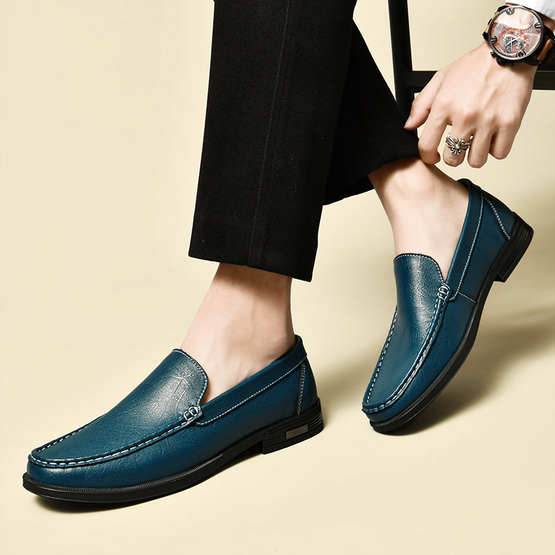 XANDER - GLIMMER LEATHER LOAFERS